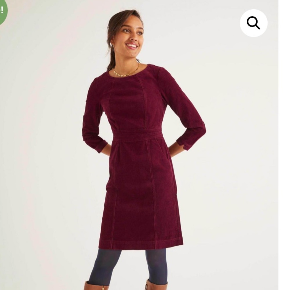 Boden Corduroy Shift Dress Size 14 Long